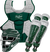 Rawlings-VELO-2.0-CSV2A-Adult-Catchers-Set-Helmet-Chest-Protector-Leg-Guards-Dark-Green-White-Front-View