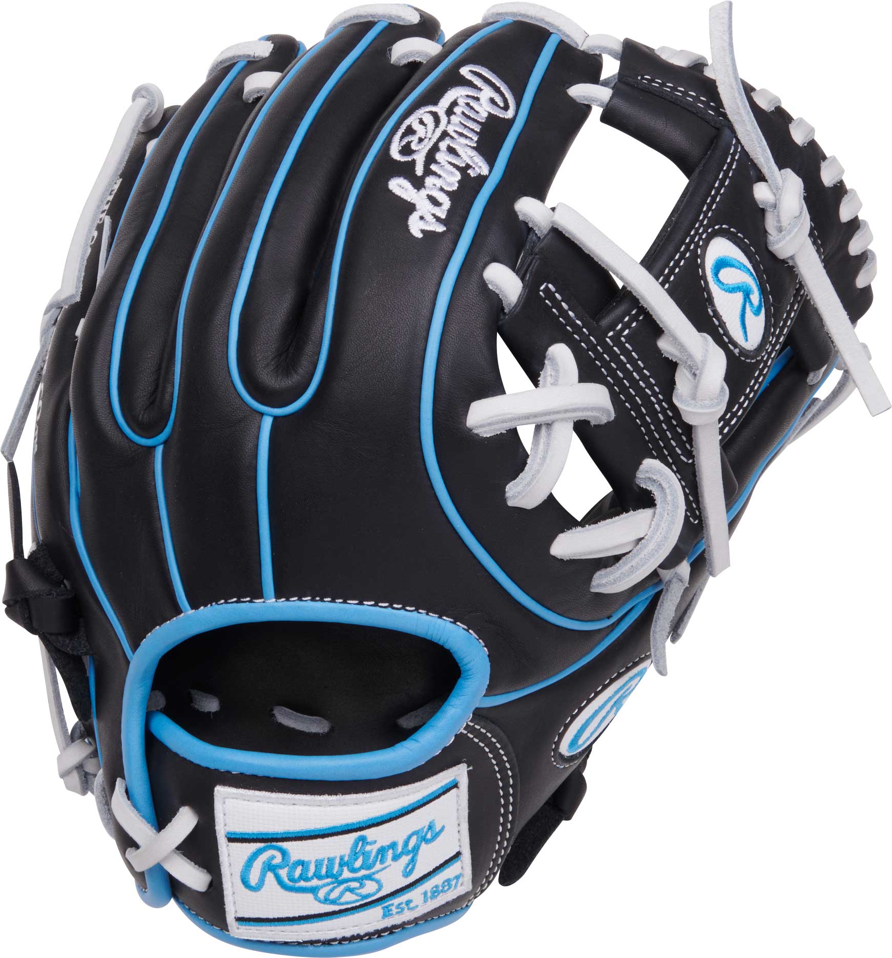 2025 Rawlings NXT 11 1/2" Infielder's Baseball Glove NXT234U-2B in black and Columbia blue