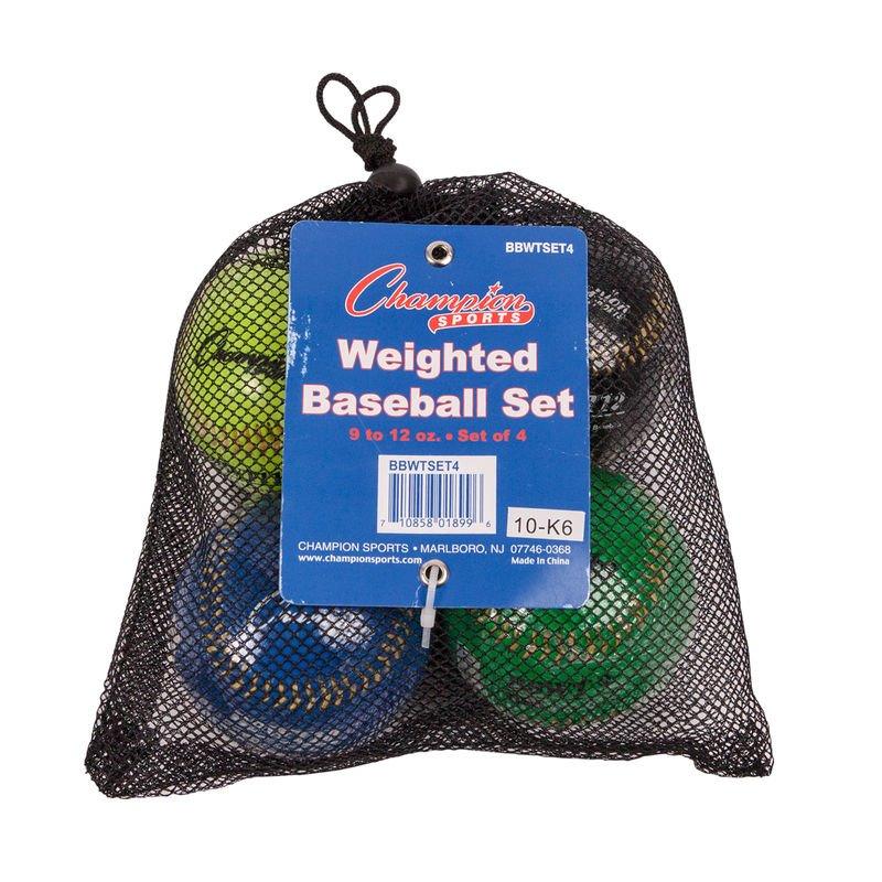 Champion Sports Weighted Training Baseball Set of 4 BBWTSET4 - SPC