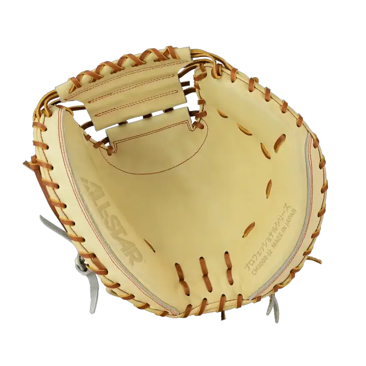 all-star-cm3000-j2-34-rht-cml_lbr-camel-light-brown-baseball-catchers-mitt-front-view
