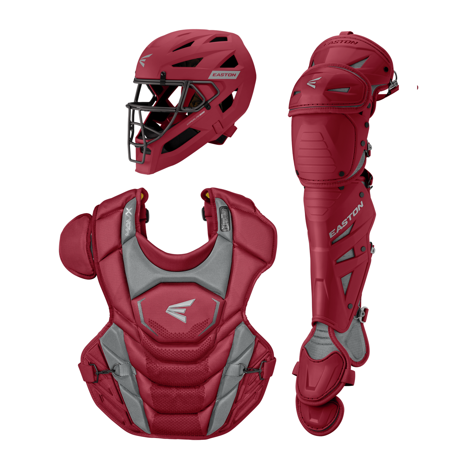 Easton-MAV-X-MAVXKITS-Small-Youth-Catchers-Box-Set-Helmet-Chest-Protector-Leg-Guards-Cardinal-Front-View