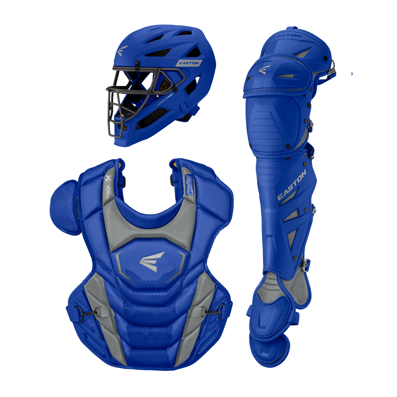 Easton-MAV-X-MAVXKITL-Large-Catchers-Box-Set-Helmet-Chest-Protector-Leg-Guards-Royal-Front-View