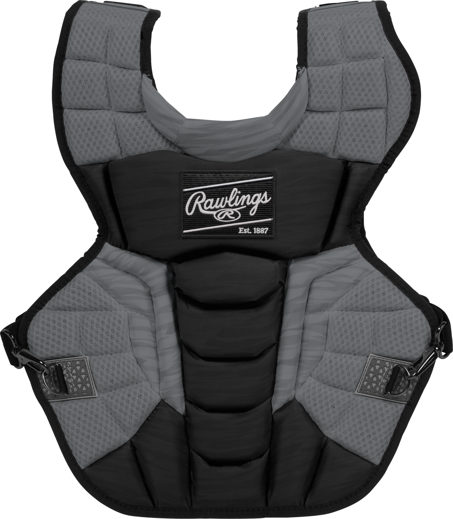 Rawlings-VELO-2.0-CPV2N-Adult-17-Inch-Catchers-Chest-Protector-Black-Graphite-Front-View