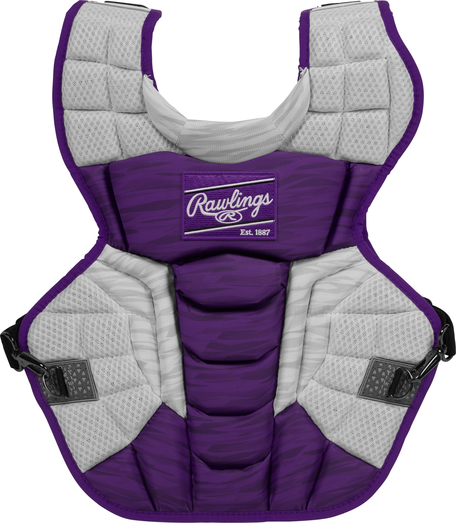 Rawlings-VELO-2.0-CPV2N-Adult-17-Inch-Catchers-Chest-Protector-Purple-White-Front-View