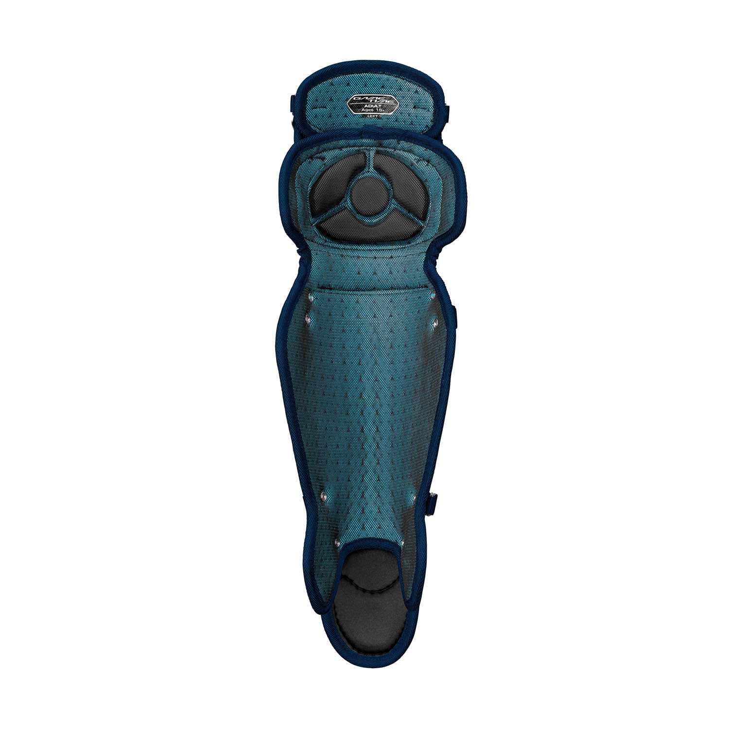 Easton-Gametime-GMETMELGI-Intermediate-15-5-Inch-Catchers-Leg-Guards-Navy-Front-View