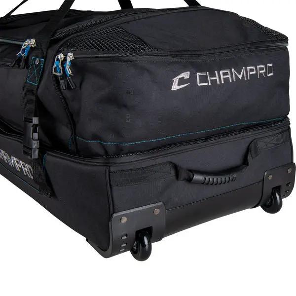 Champro-Wheeled-Umpire-Equipment-Bag-E52-Black-Front-View