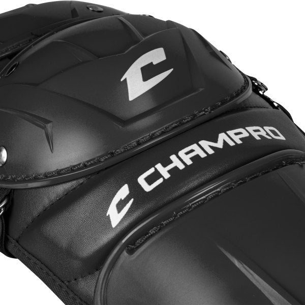 Champro-Optimus-MVP-Double-Knee-Adult-Leg-Guard-CG100-Black-Pair-Front-View