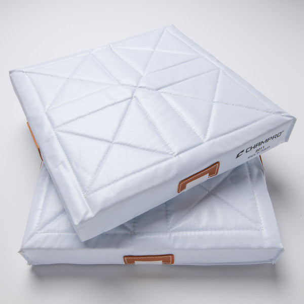 Champro-PVC-Quilted-Base-Set-B010-15-Inch-Baseball-Softball-Three-Pack-White-Front-View