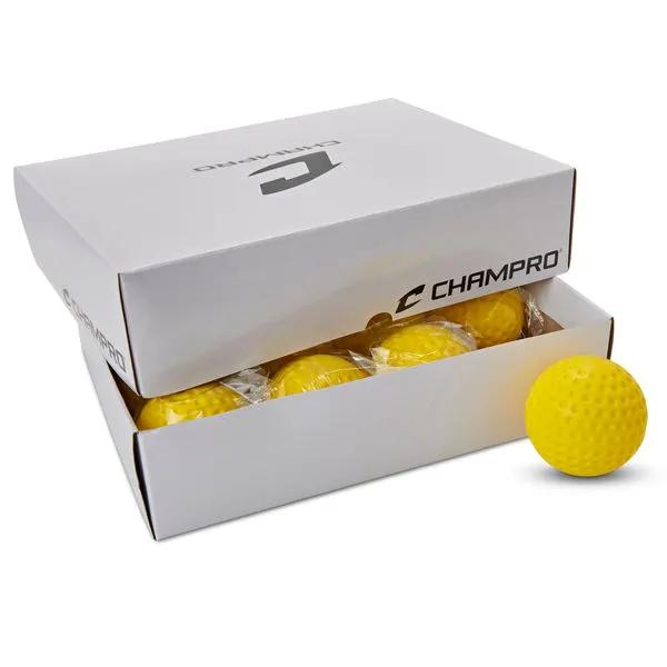 Champro-Dimple-Mold-Soft-Baseball-Gold-CBB-58-Jugs-Machine-Pitching-Practice-Front-View