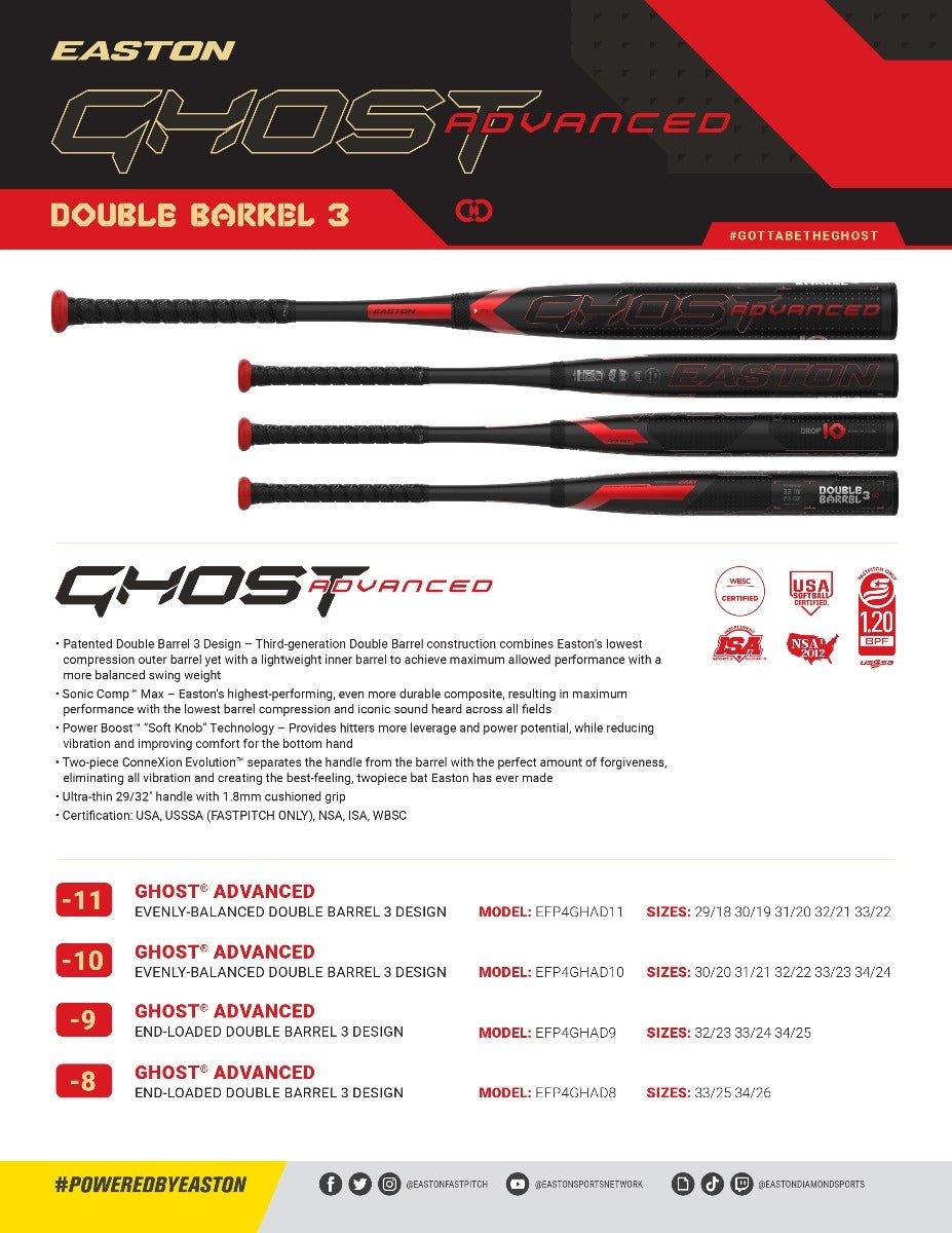 Easton Ghost Advanced - 11 Fastpitch Softball Bat EFP4GHAD11 - SPC