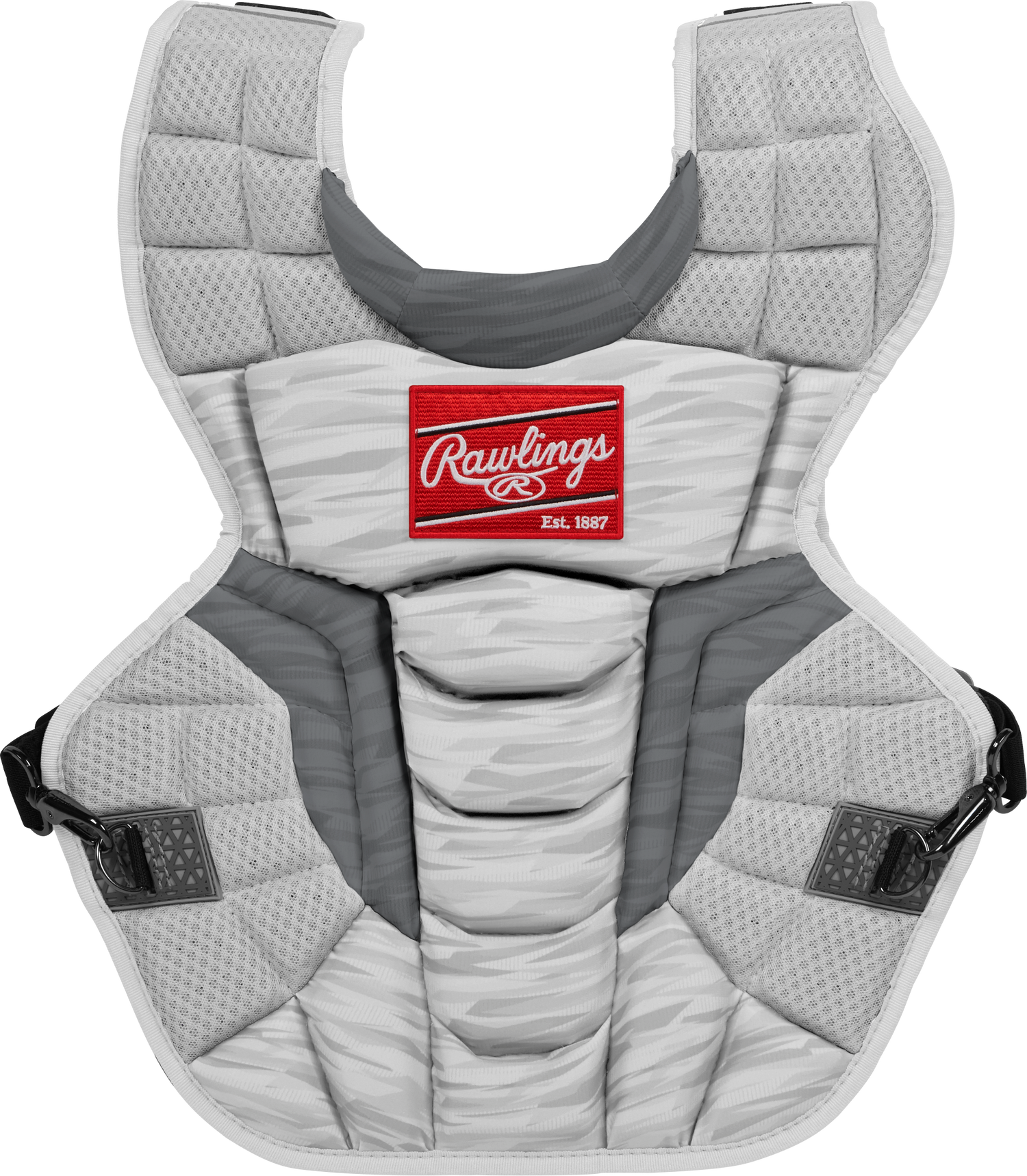 Rawlings-VELO-2.0-CPV2N-Adult-17-Inch-Catchers-Chest-Protector-White-Silver-Front-View
