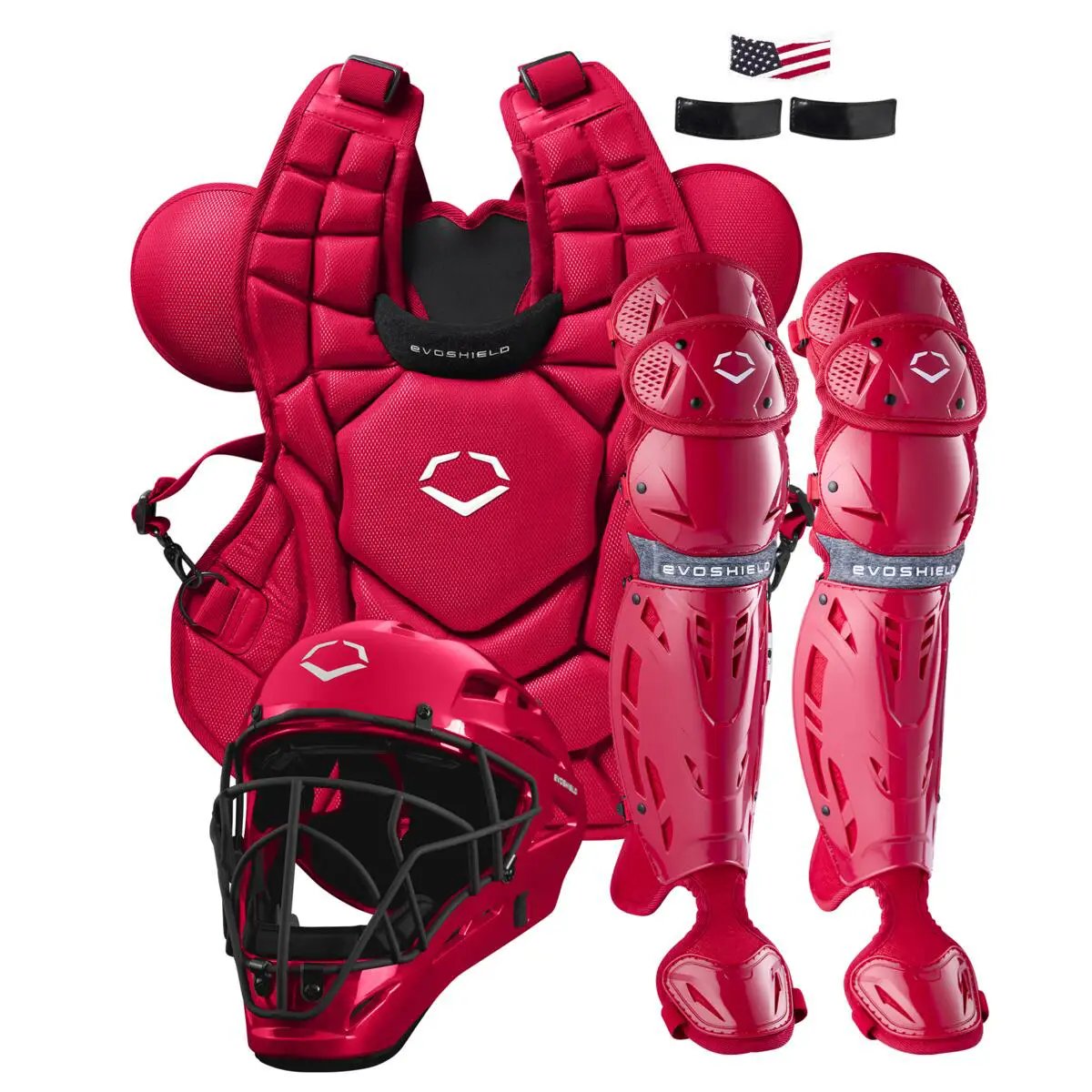 EvoShield SRZ-1 Adult Baseball Catcher's Kit Scarlet