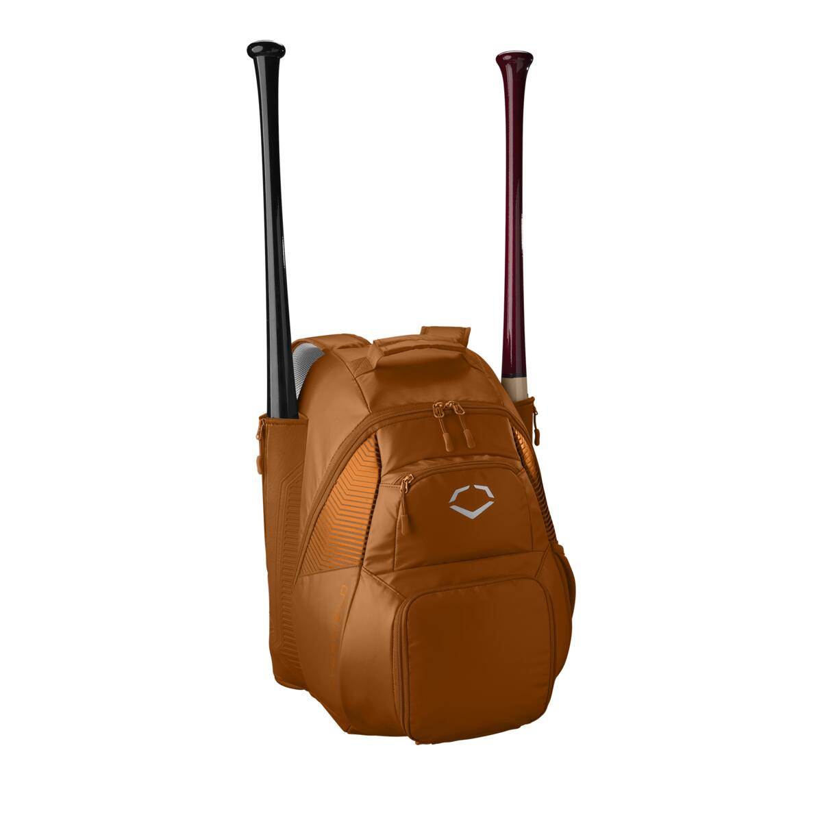 brown leather bat backpack EvoShield Tone Set Backpack Baseball/Softball Equipment Bat Bag