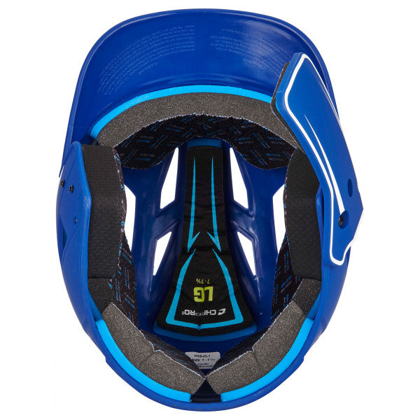 Champro-HX-Legend-Plus-Junior-Baseball-Helmet-Jaw-Guard-HXM2JG-Royal-White-Front-View