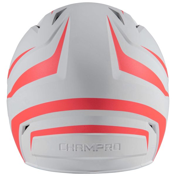 Champro-HX-Rise-Legend-Fastpitch-Junior-Batting-Helmet-Facemask-HXFPM2-Coral-Orange-Front-View