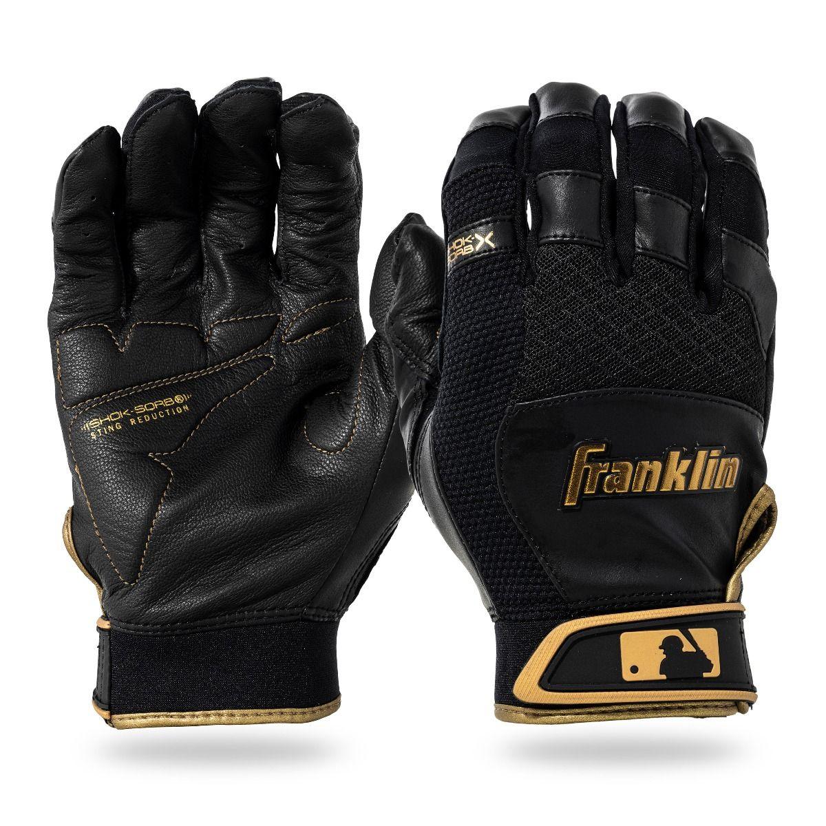 Franklin MLB Shock Sorb X Adult Baseball/Softball Batting Gloves - SPC