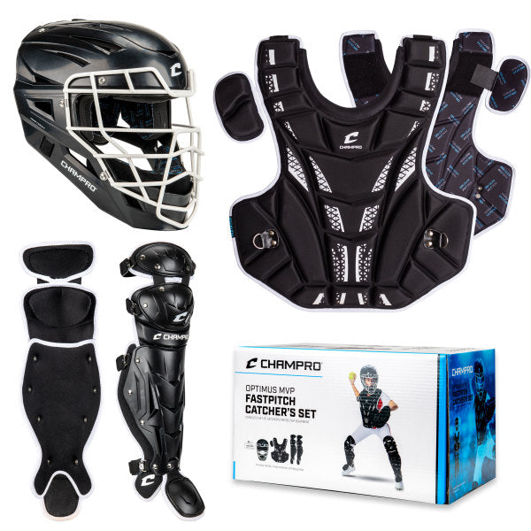 Champro-Fastpitch-Youth-Catchers-Kit-CBSF8-Ages-6-9-Black-Front-View