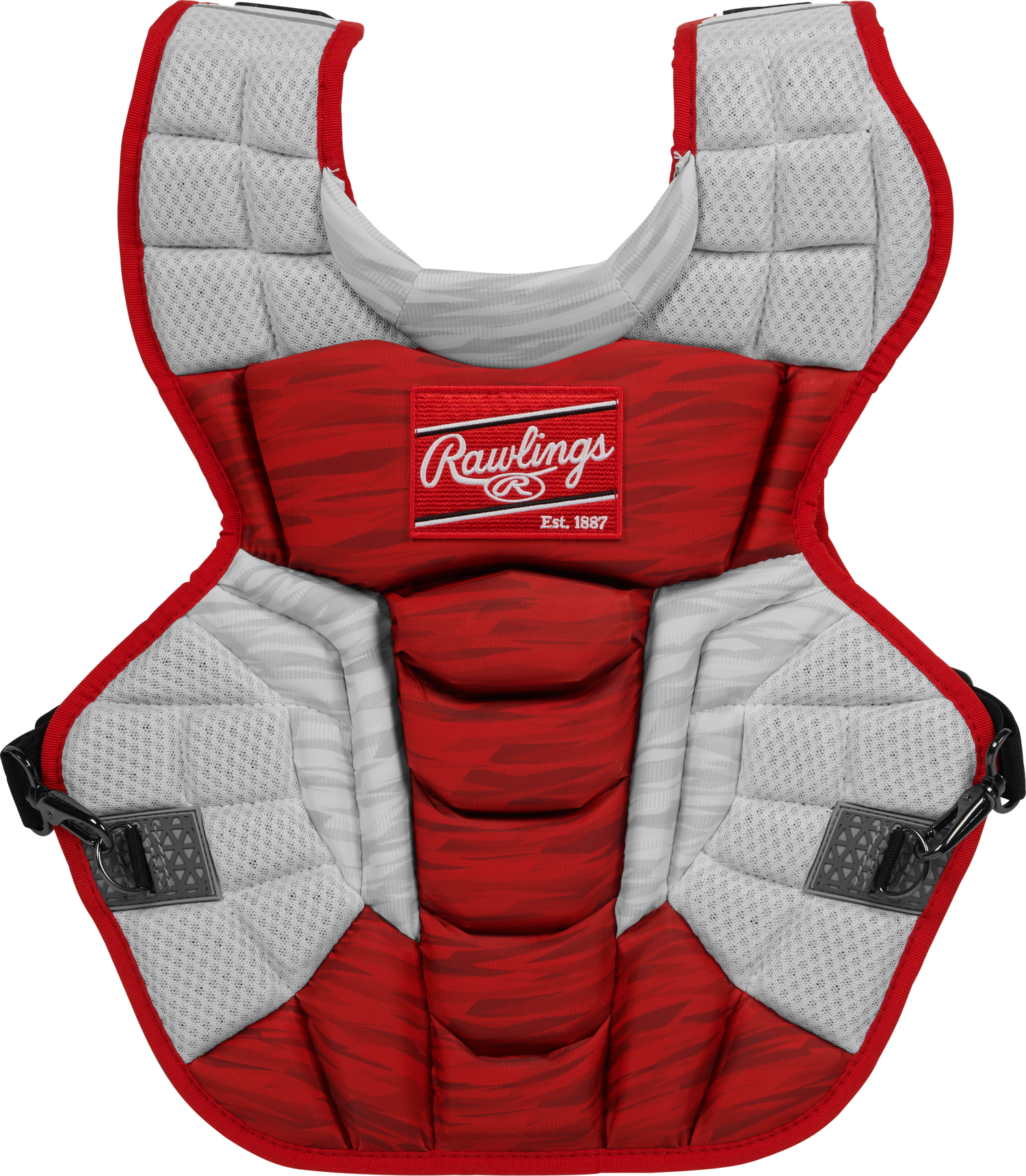 Rawlings-VELO-2.0-CPV2NI-Intermediate-15-5-Inch-Catchers-Chest-Protector-Scarlet-White-Front-View