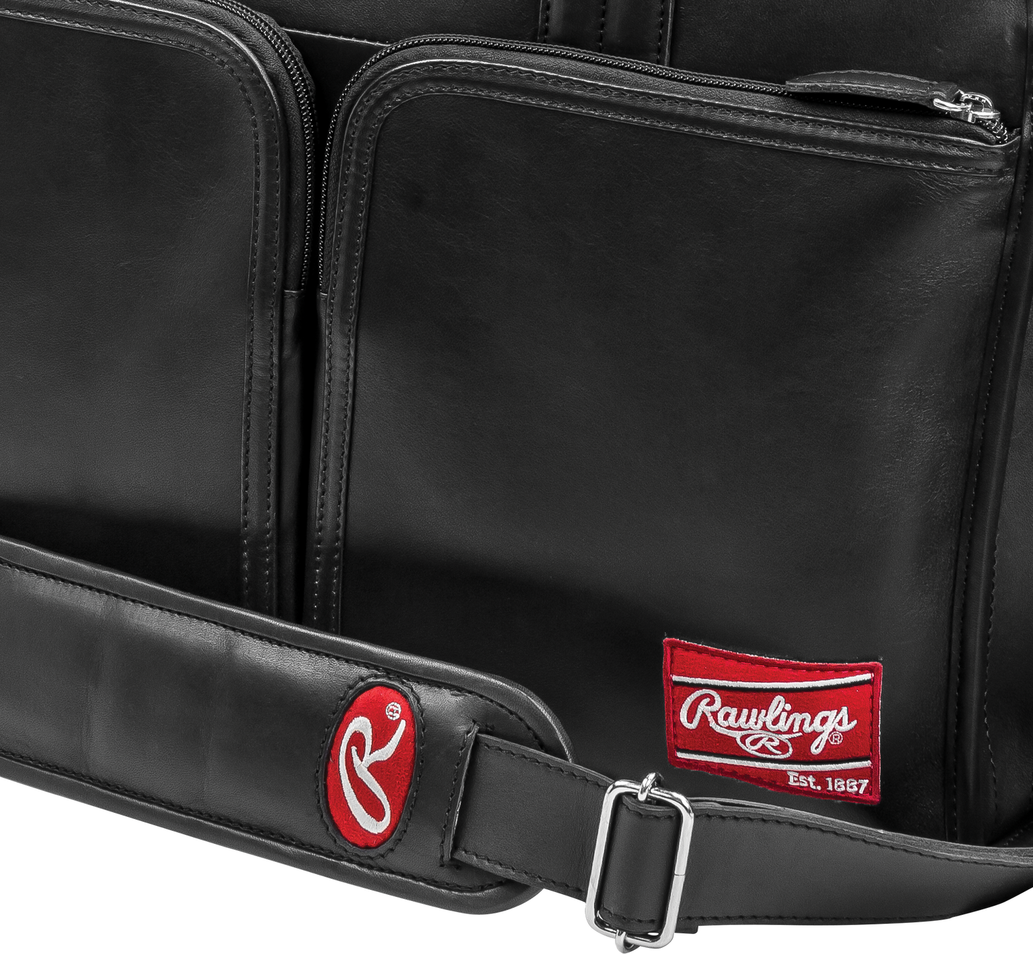 Rawlings-Heart-of-the-Hide-HOHBCB-Black-Leather-Baseball-Briefcase-Bag-Front-View