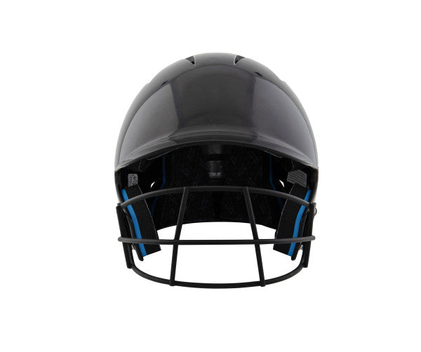 Champro-HX-Rookie-Baseball-Helmet-With-Mask-HXUFM-Junior-Black-Front-View