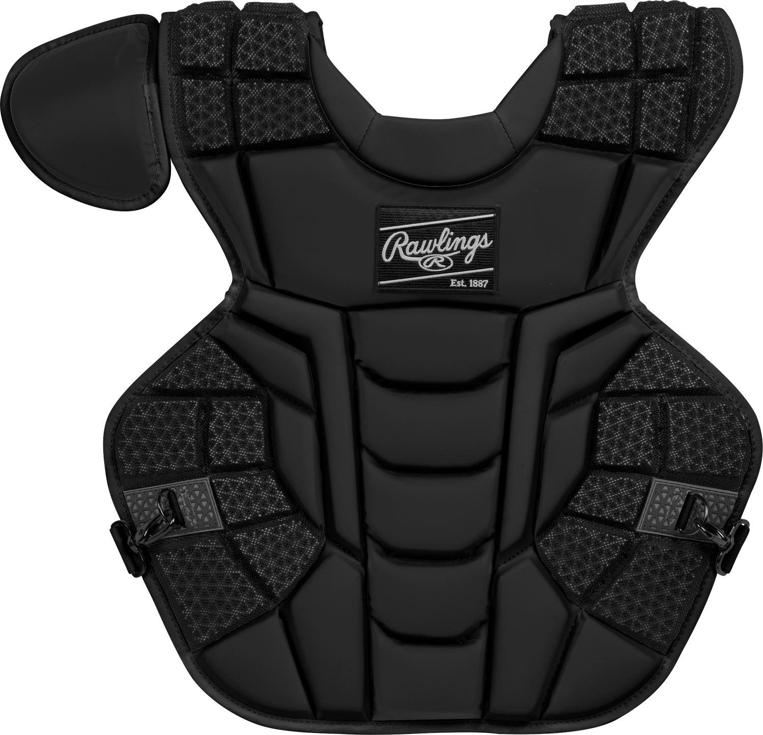 Rawlings-Mach-CPMCN-Adult-17-Inch-Catchers-Chest-Protector-Black-Black-Front-View