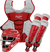 Rawlings-VELO-2.0-CSV2Y-Youth-Catchers-Set-Helmet-Chest-Protector-Leg-Guards-Scarlet-White-Front-View
