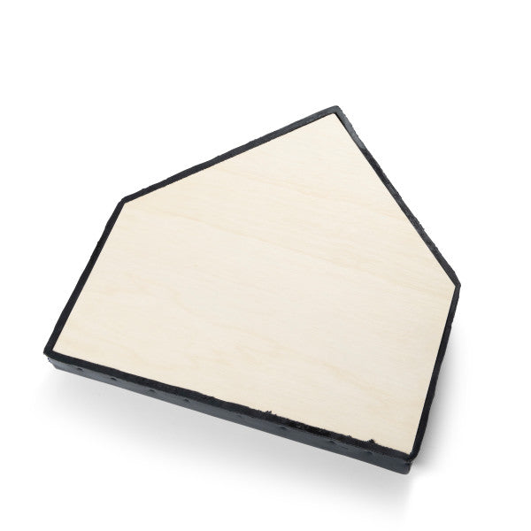 Champro-Professional-Home-Plate-B035-Official-Size-All-Rubber-Wooden-Bottom-Baseball-Softball-White-Front-View