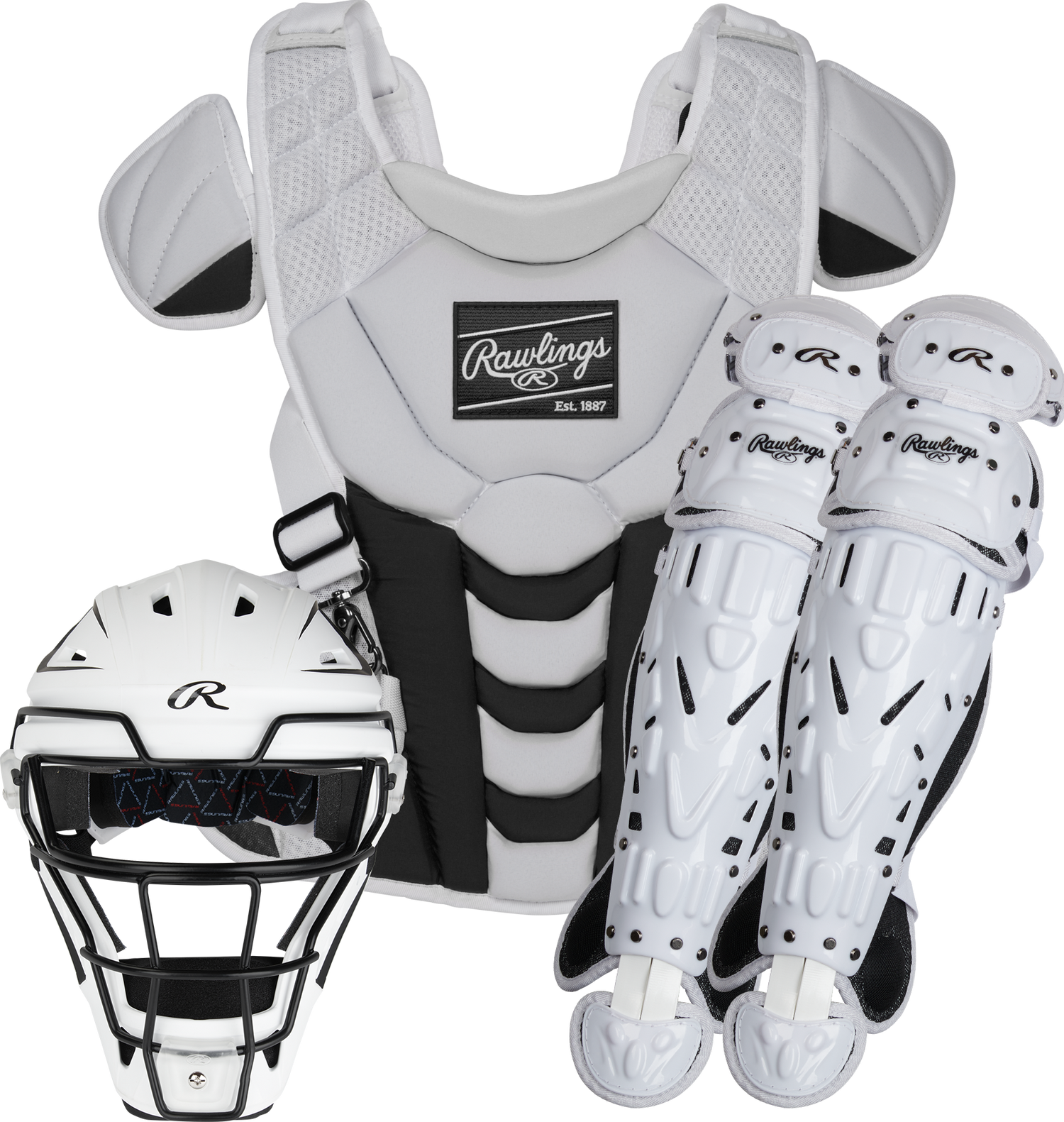 Rawlings-Velo-2.0-CSSBL-Large-Fastpitch-Catchers-Box-Set-White-Black-Front-View