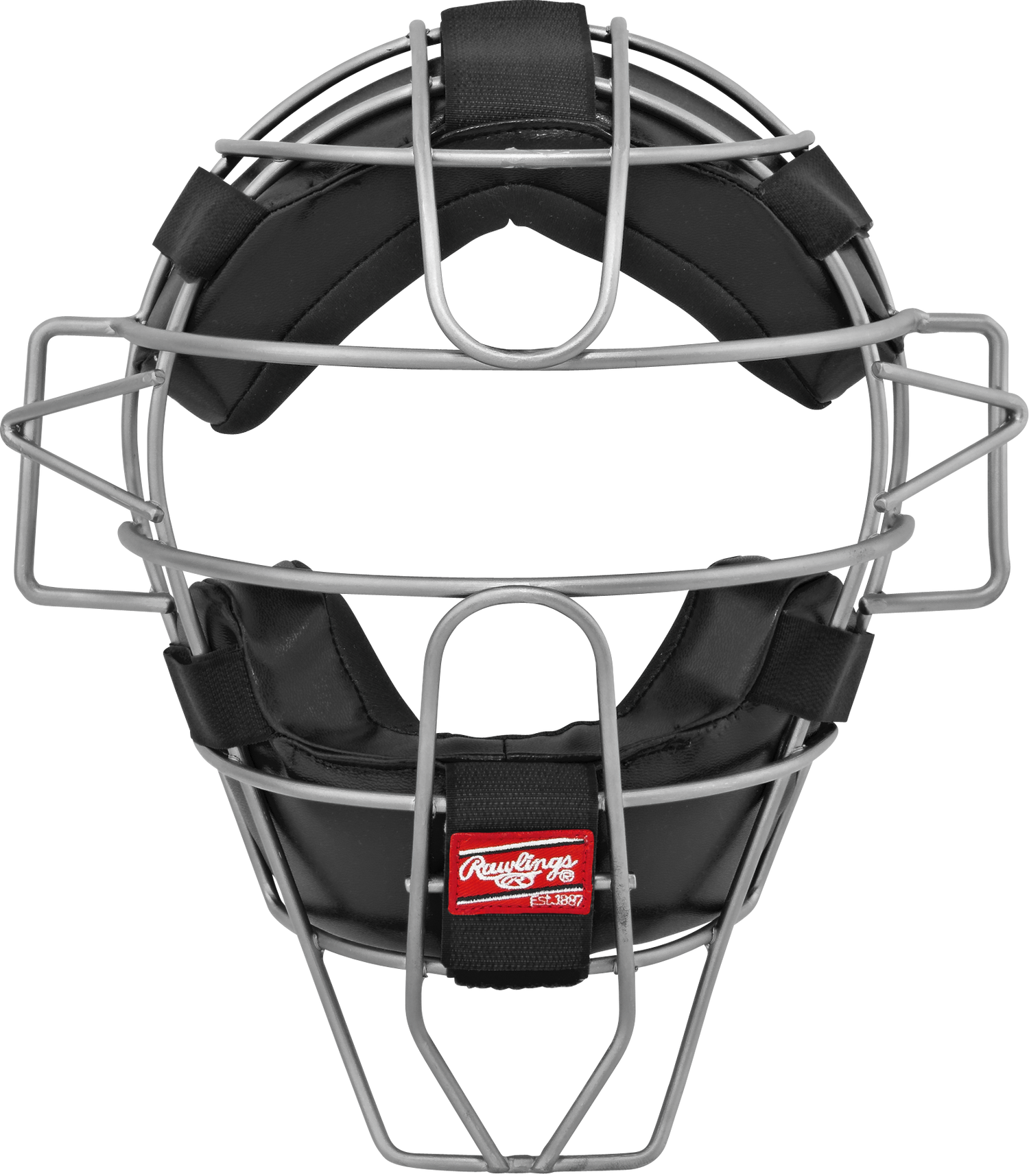 Rawlings-Hollow-Wire-LWMX2-Adult-Lightweight-Umpire-Catchers-Mask-Black-Front-View