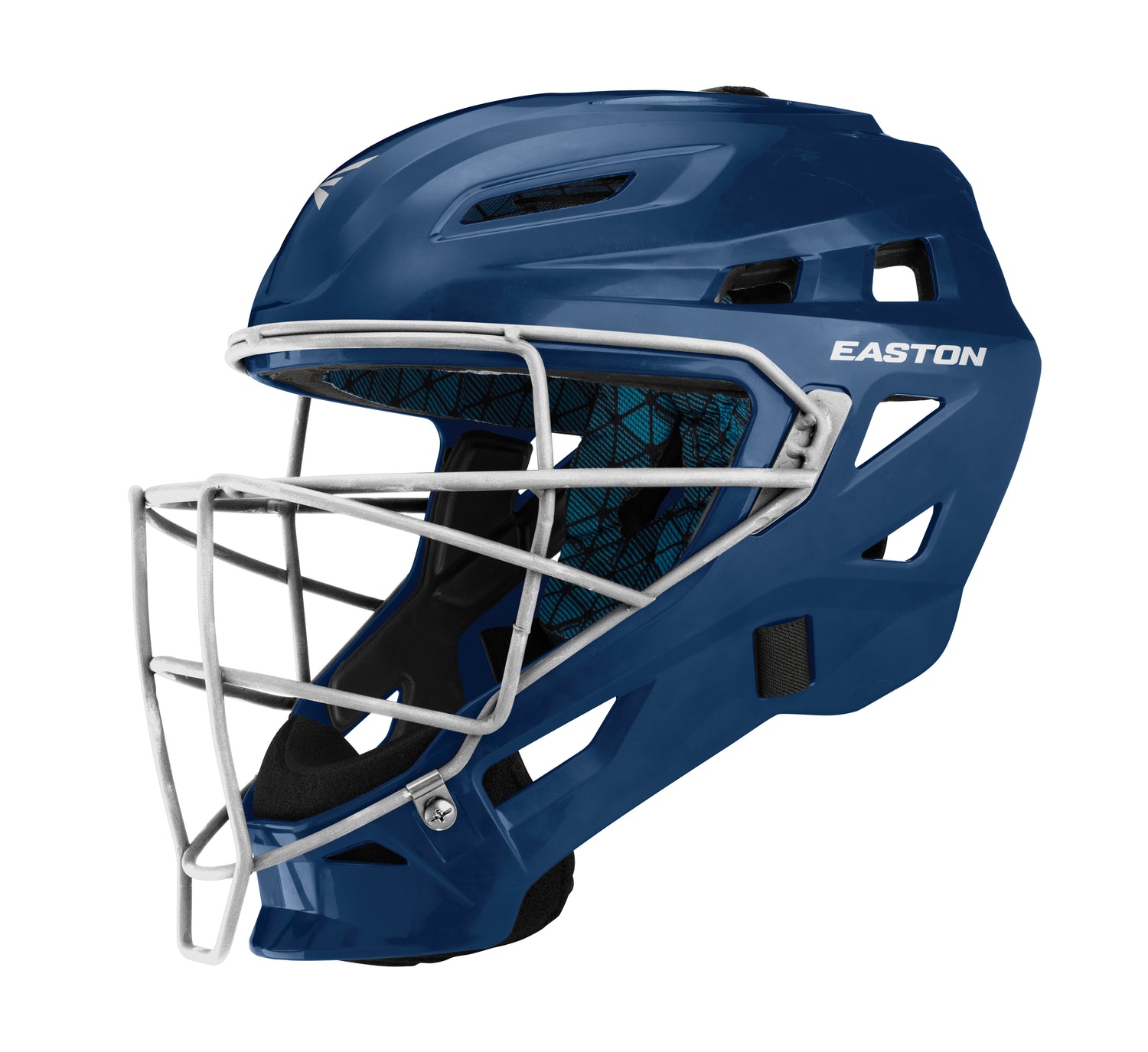 Easton-Gametime-GMETMECHS-Small-Hockey-Style-Catchers-Helmet-Navy-Front-View
