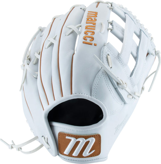 2025 Marucci Magnolia 12 3/4" H-Web Fastpitch Softball Glove MFG3MG78R3FP - Premium Japanese-tanned steerhide leather with Pro Fit and moisture-wicking wrist lining for enhanced comfort and durability.