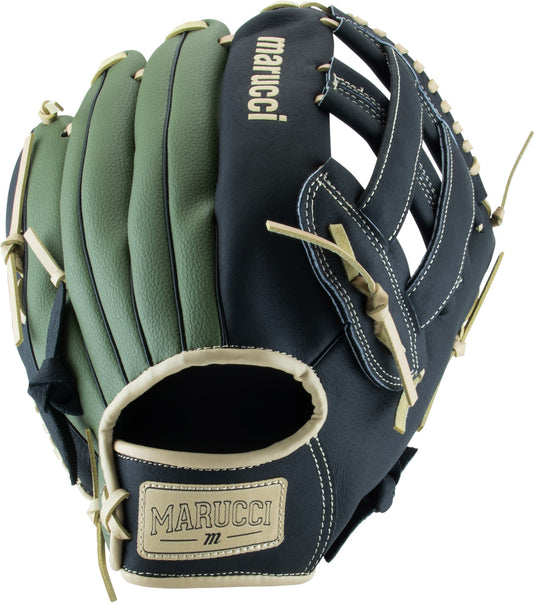 2025 Marucci Swift 12 1/2" S Type Youth Baseball Glove MFGSWFT125OG/BK at SPC Sports – Right-hand throw, tapered fit, deep pocket design for outfield play.