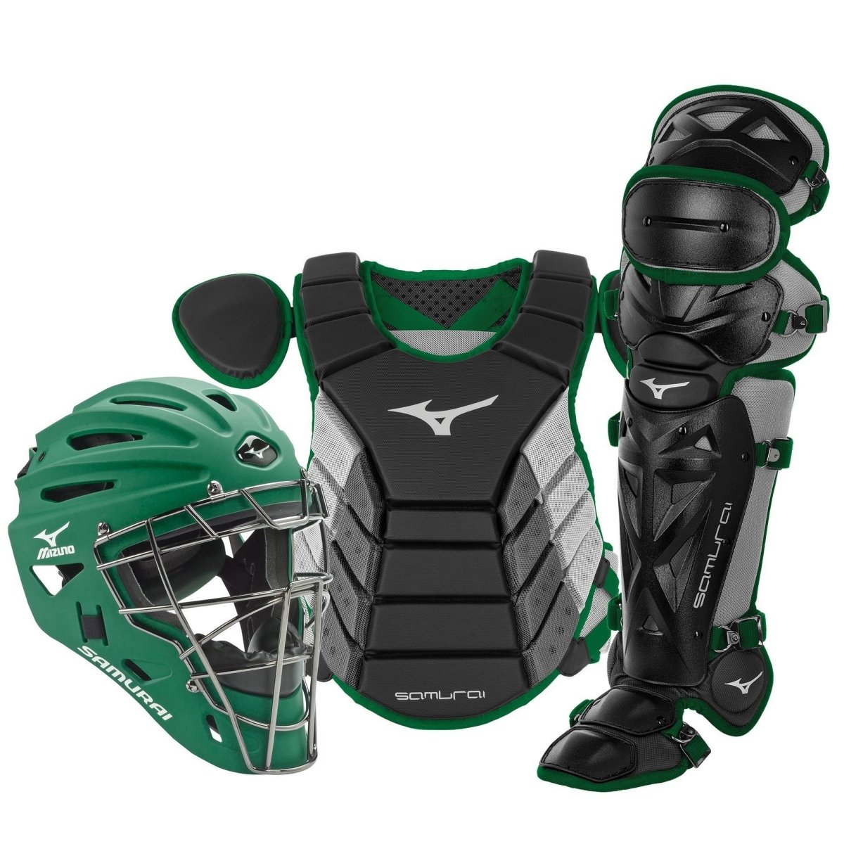 Mizuno Adult 15" Samurai Baseball Catcher's Gear Box Set - SPC Sports380418-Black/ForestMizuno