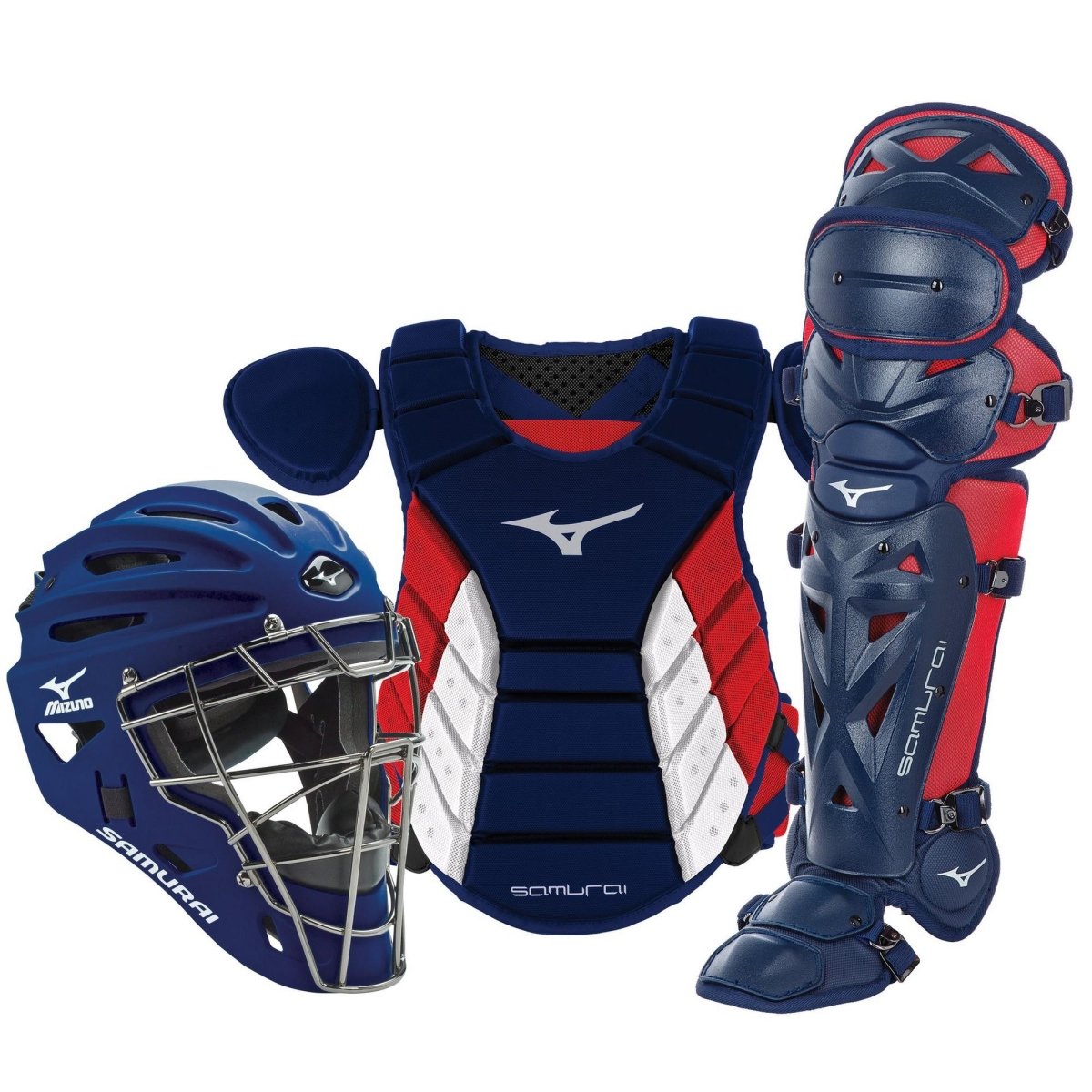 Mizuno Adult 15" Samurai Baseball Catcher's Gear Box Set - SPC Sports380418-Navy/RedMizuno