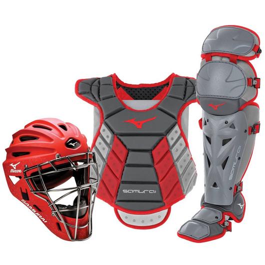 Mizuno Women's Samurai Softball 13"/14" Catcher's Gear Box Set - SPC Sports380422-Gray/RedMizuno