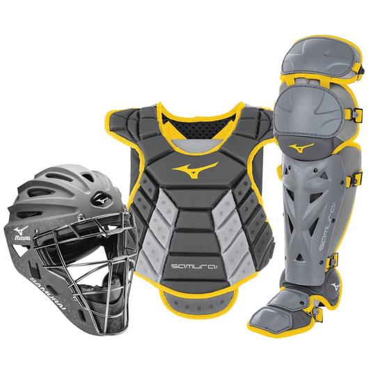 Mizuno Women's Samurai Softball 13"/14" Catcher's Gear Box Set - SPC Sports380422-Gray/YellowMizuno