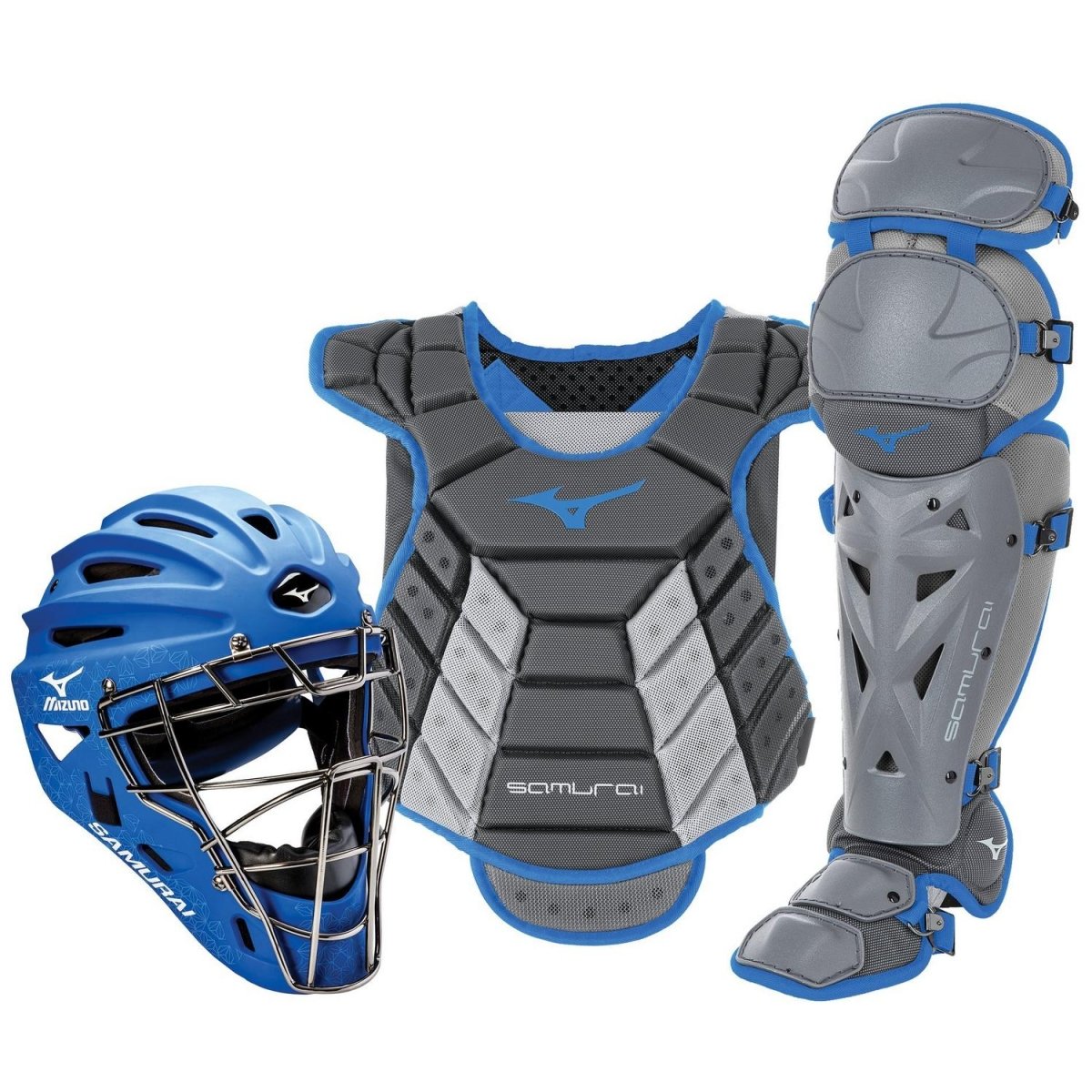 Mizuno Women's Samurai Softball 14"/15" Catcher's Gear Box Set - SPC Sports380421- Gray/RoyalMizuno