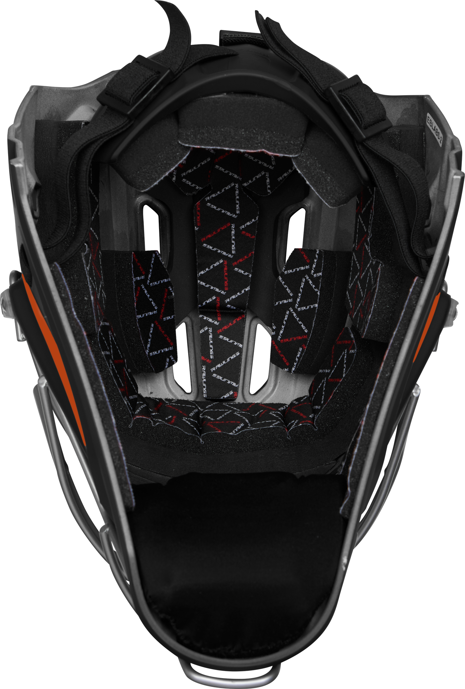Rawlings-VELO-2.0-CHV27S-Matte-Senior-Catchers-Helmet-Black-Orange-Front-View