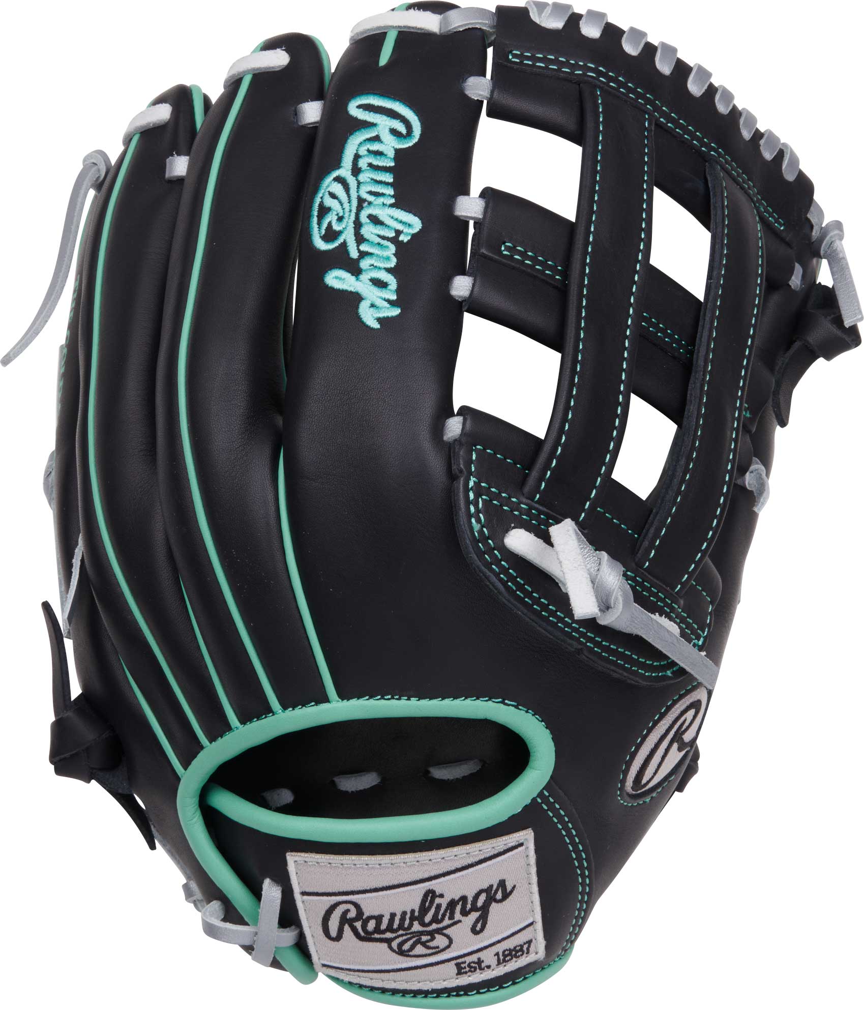 2025 Rawlings NXT 12 1/2" Outfielder's Baseball Glove NXT3028U-6B in black and green