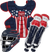 Rawlings-VELO-2.0-CSV2Y-Youth-Catchers-Set-Helmet-Chest-Protector-Leg-Guards-Navy-Scarlet-White-USA-Front-View