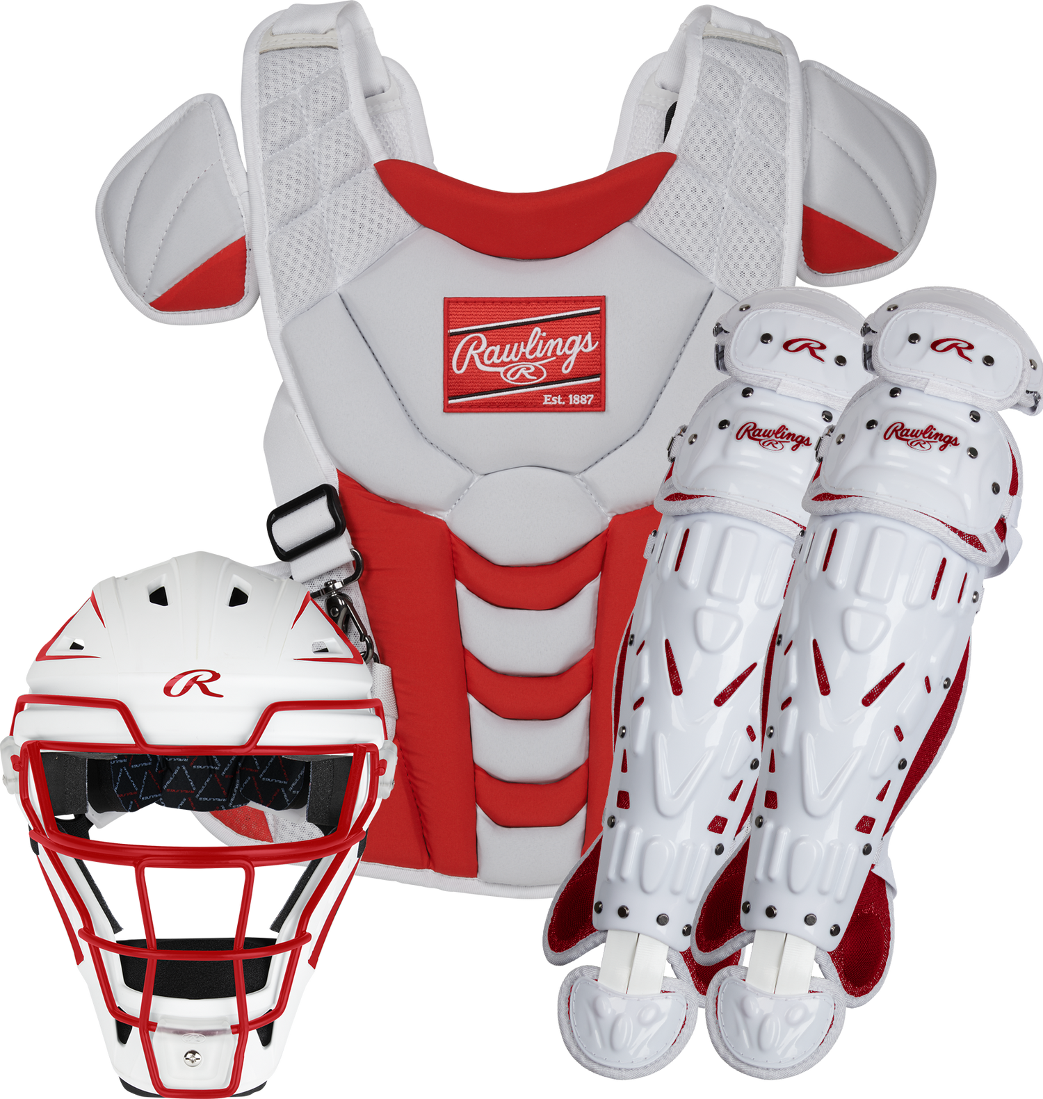 Rawlings-Velo-2.0-CSSBL-Large-Fastpitch-Catchers-Box-Set-Scarlet-White-Front-View