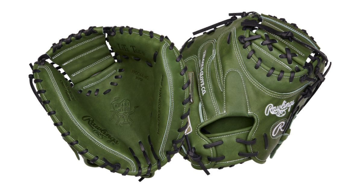 2024 Rawlings Heart of the Hide 34" Military Green Baseball Catcher's Mitt PROCM41MG