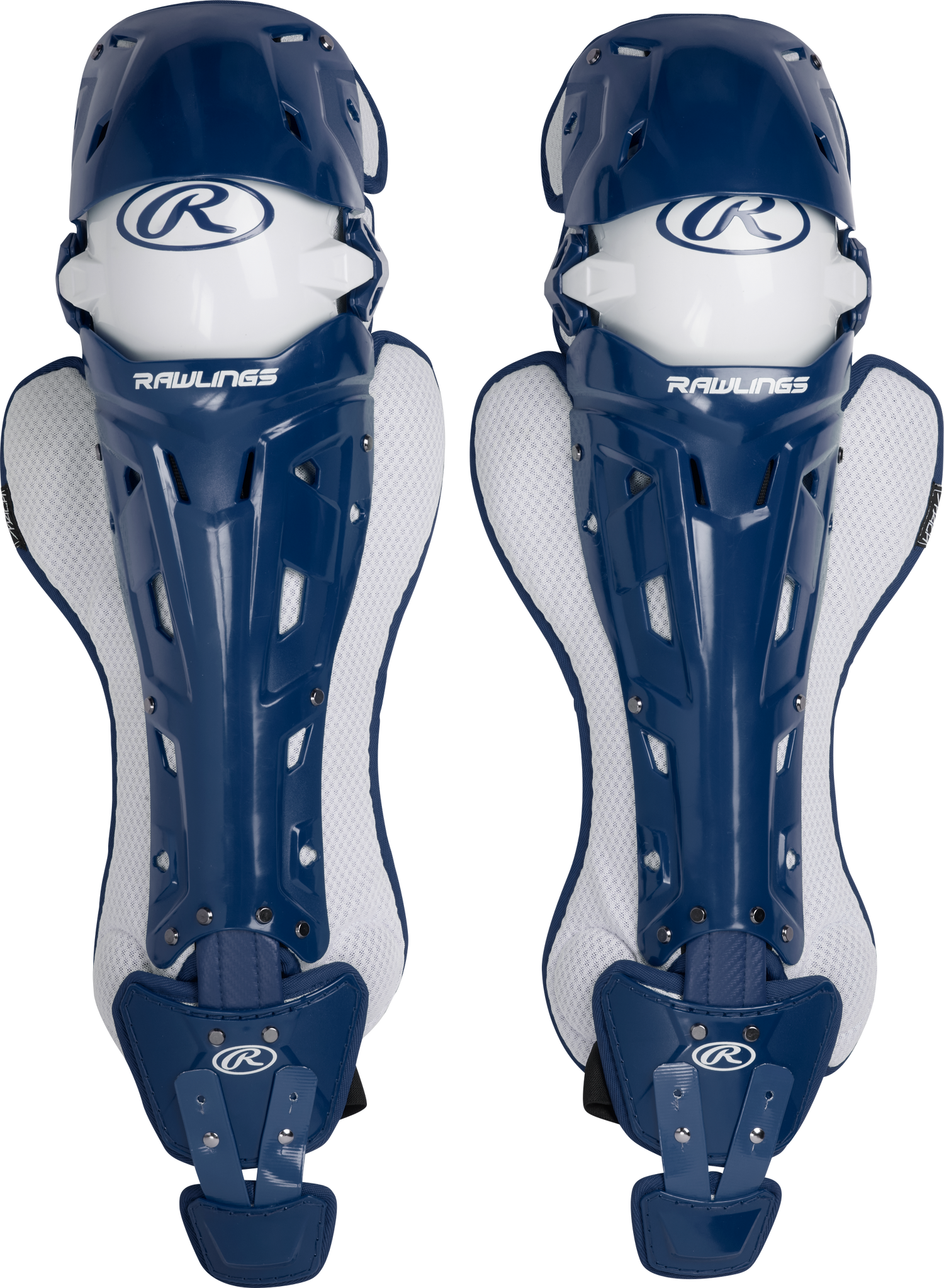 Rawlings-Mach-MCHLGI-Intermediate-Catchers-Leg-Guards-Navy-Front-View