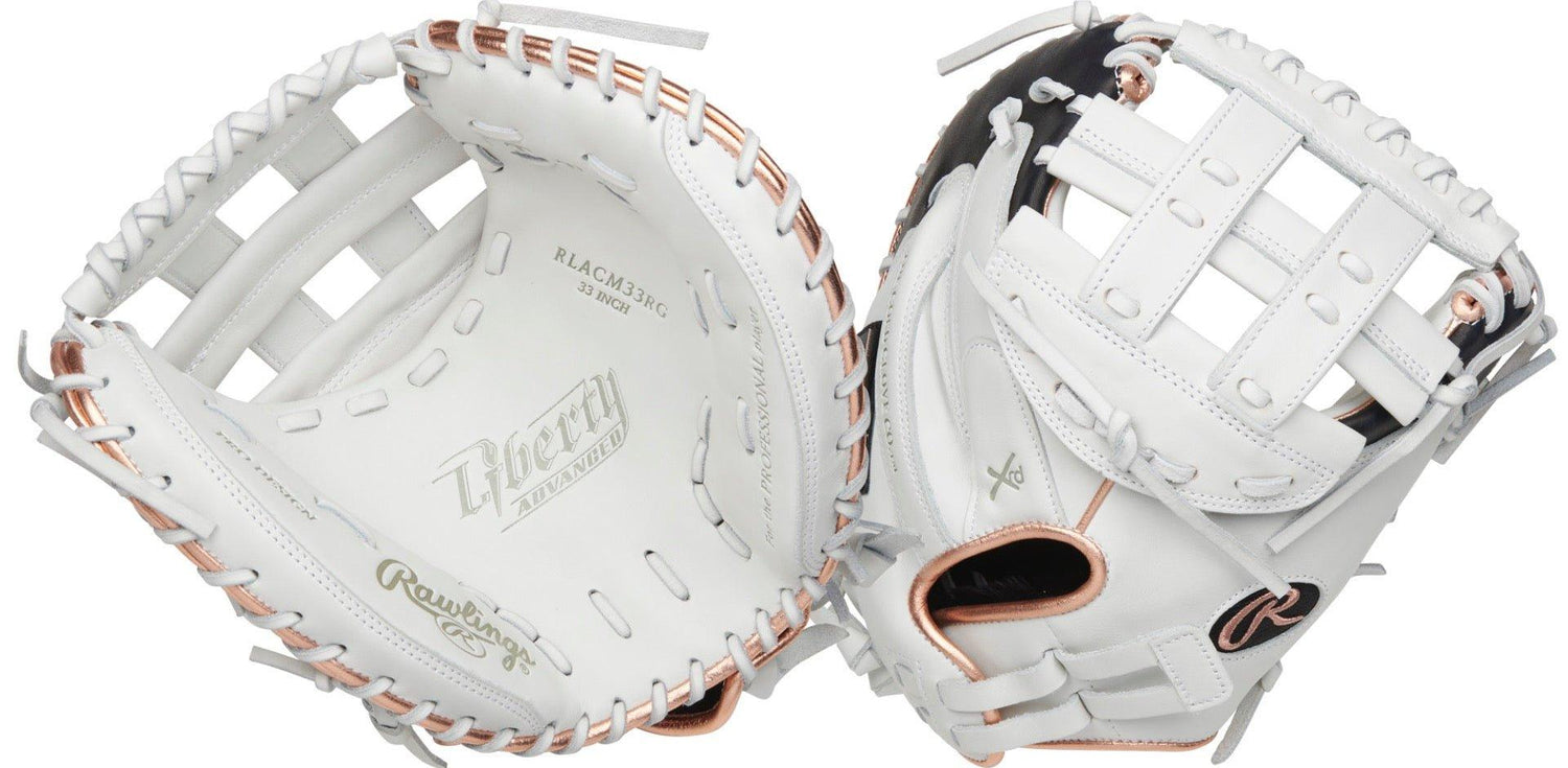 2025-Rawlings-Liberty-Advanced-33-inch-Fastpitch-Softball-Catcher's-Mitt-RLACM33RG, Pro-H-web, full-grain-leather