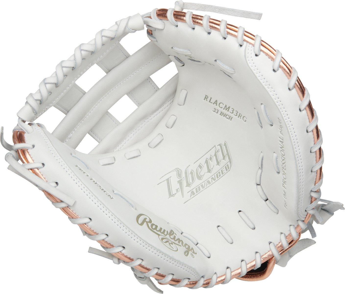 2025-Rawlings-Liberty-Advanced-33-inch-Fastpitch-Softball-Catcher's-Mitt-RLACM33RG, Pro-H-web, full-grain-leather