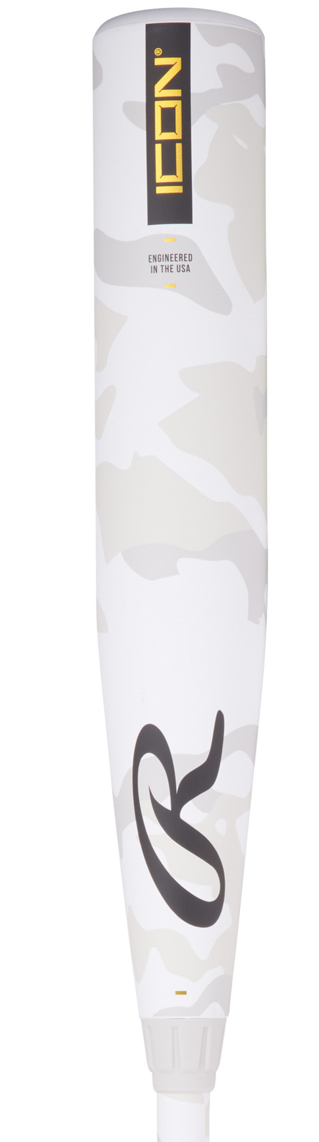 2025 Rawlings Icon -10 USSSA Baseball Bat RUT5I10 in white camo design.