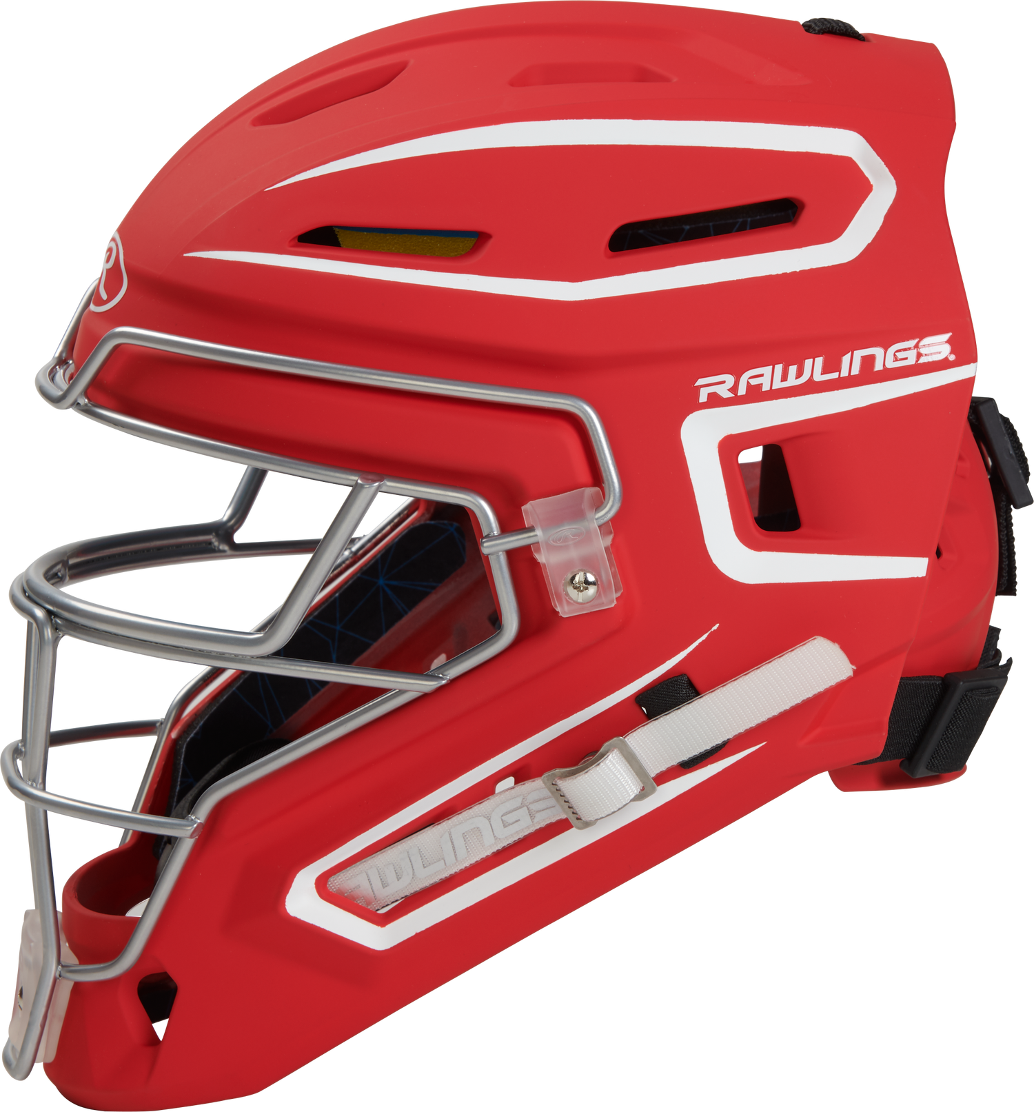 Rawlings-Mach-Matte-2-Tone-CHMCHS-Senior-Hockey-Style-Catchers-Helmet-Scarlet-White-Front-View