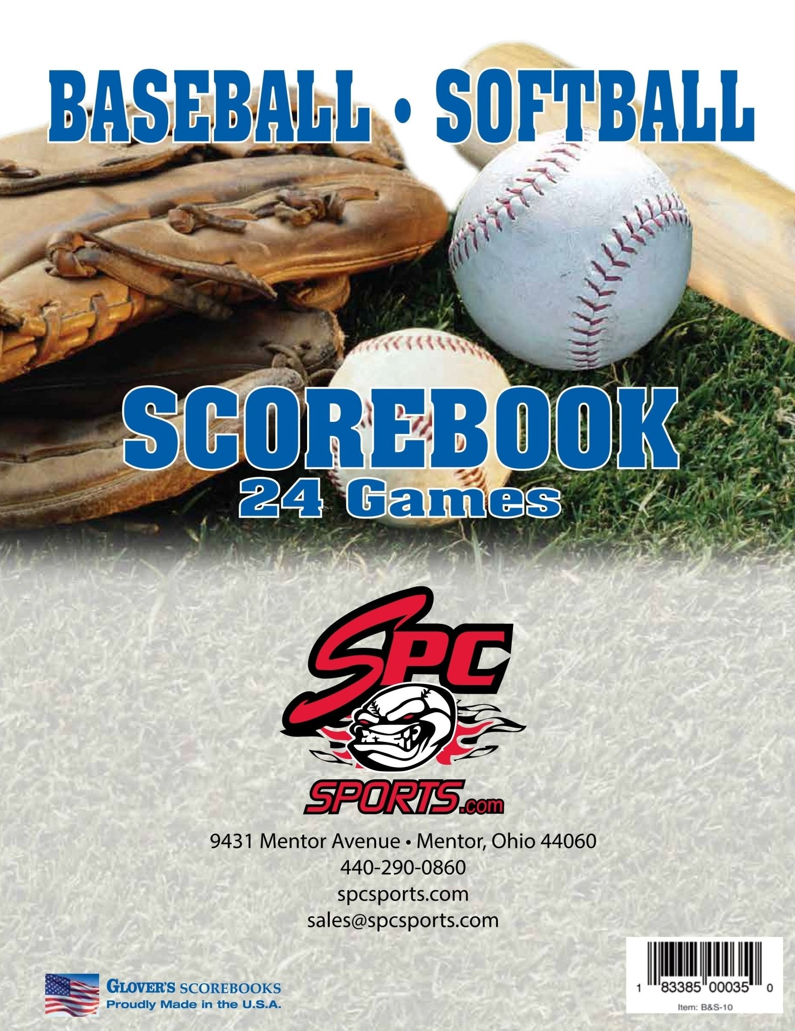 SPC/Glover's Baseball/Softball Scorebook BS10 - SPC