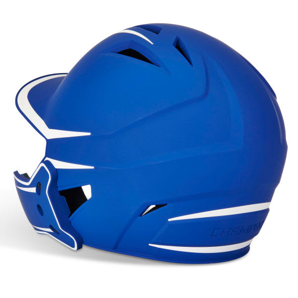 Champro-HX-Legend-Plus-Junior-Baseball-Helmet-Jaw-Guard-HXM2JG-Royal-White-Front-View