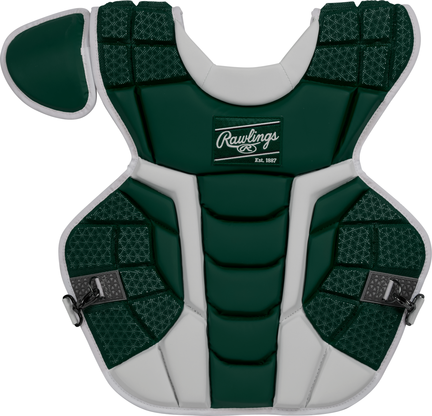 Rawlings-Mach-CPMCNI-Intermediate-15-5-Inch-Catchers-Chest-Protector-Dark-Green-Front-View